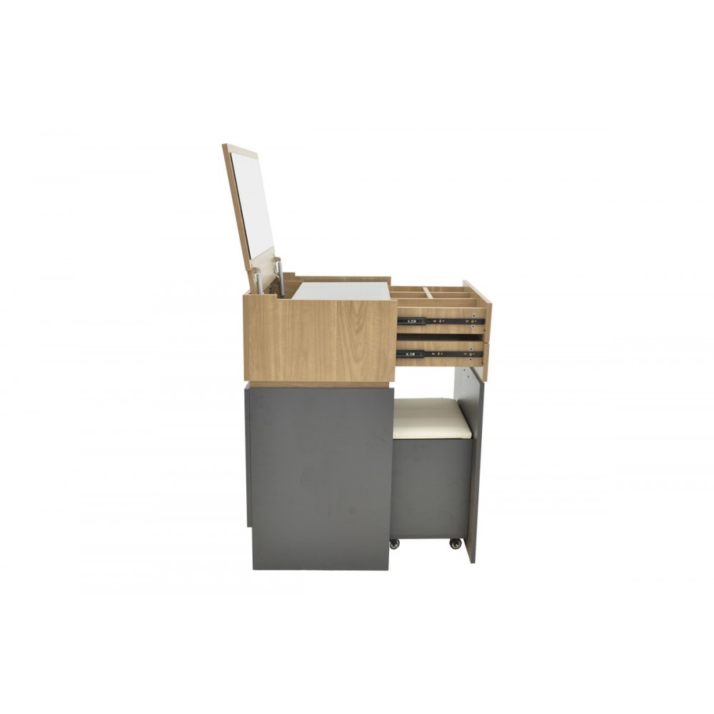 Τουαλέτα κρεβατοκάμαρας "SONLEN" σε χρώμα ανθρακί/σονόμα 60x45x130