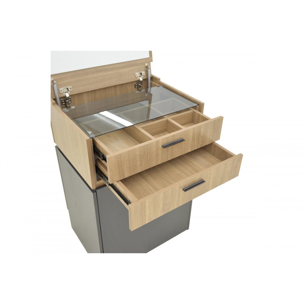 Τουαλέτα κρεβατοκάμαρας "SONLEN" σε χρώμα ανθρακί/σονόμα 60x45x130