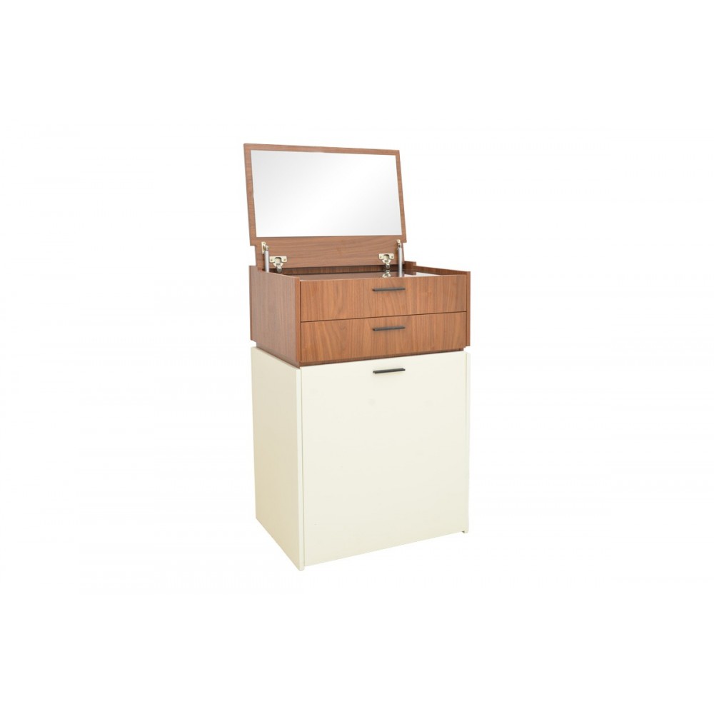 Τουαλέτα κρεβατοκάμαρας "SONLEN" σε χρώμα καρυδί/κρεμ 60x45x130