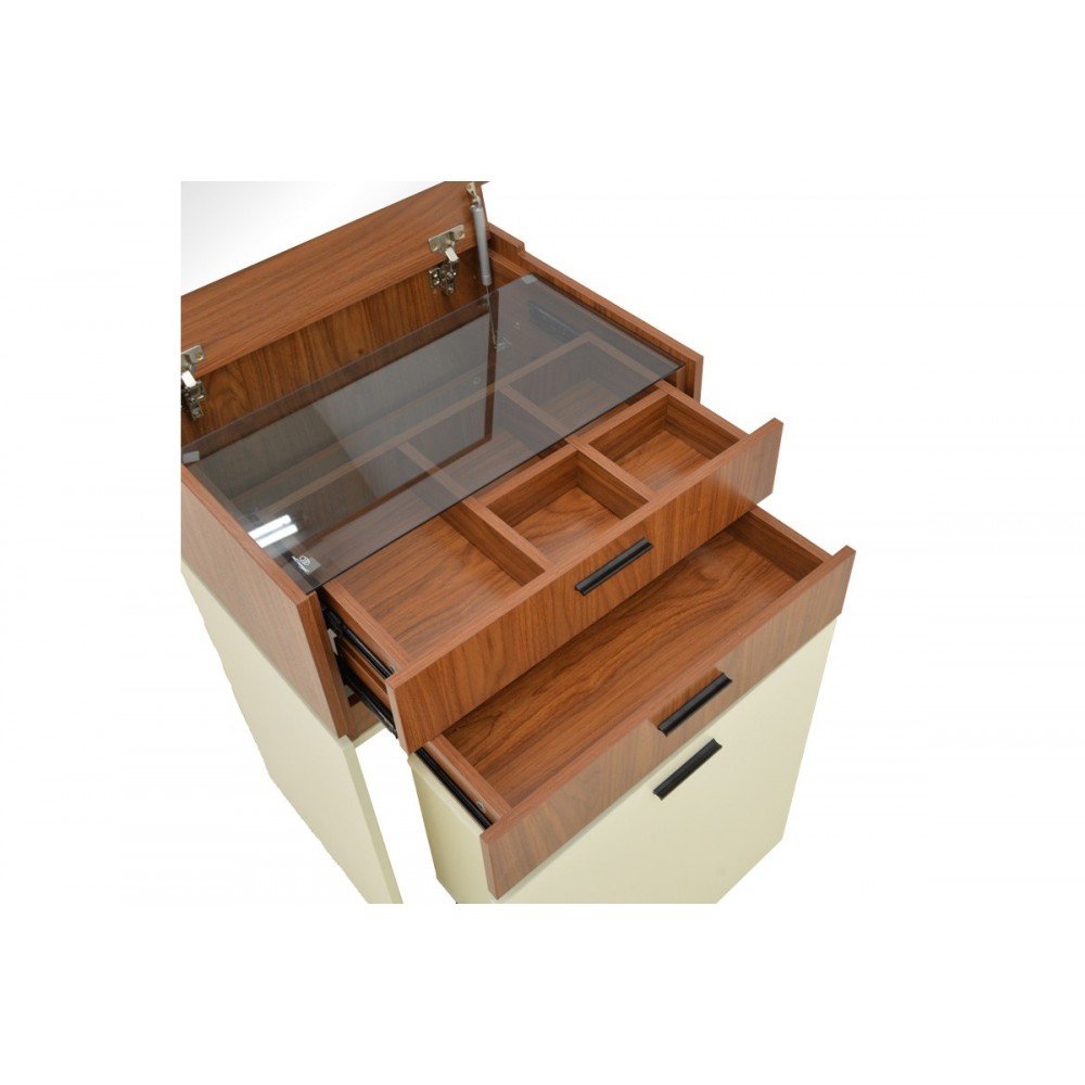 Τουαλέτα κρεβατοκάμαρας "SONLEN" σε χρώμα καρυδί/κρεμ 60x45x130