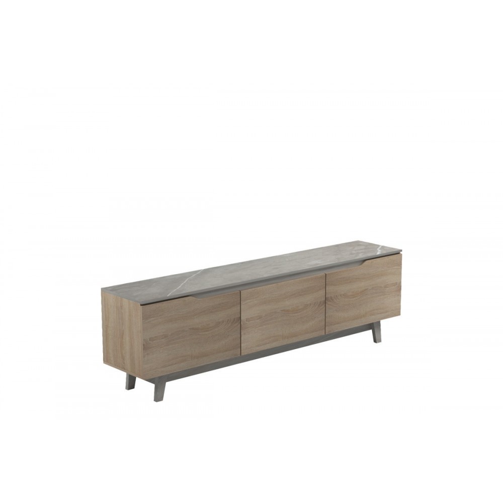 Έπιπλο τηλεόρασης "KASANDRA" σε χρώμα μπεζ μαρμάρου/σονόμα 180x35x48.5