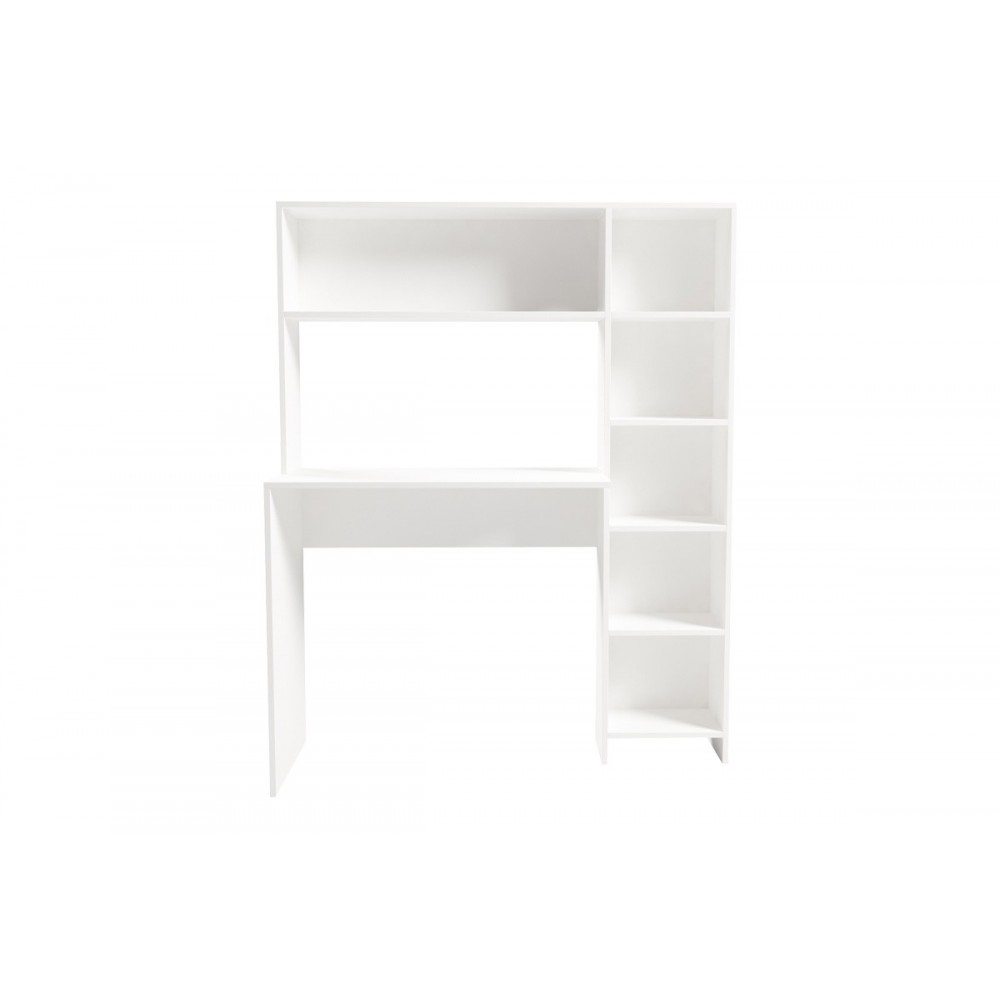 Γραφείο με βιβλιοθήκη "JANSON" σε χρώμα λευκό 113.2x40x141.8