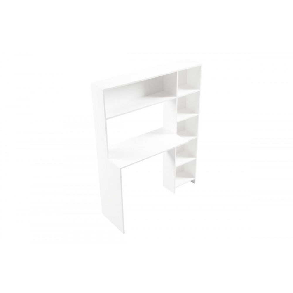 Γραφείο με βιβλιοθήκη "JANSON" σε χρώμα λευκό 113.2x40x141.8