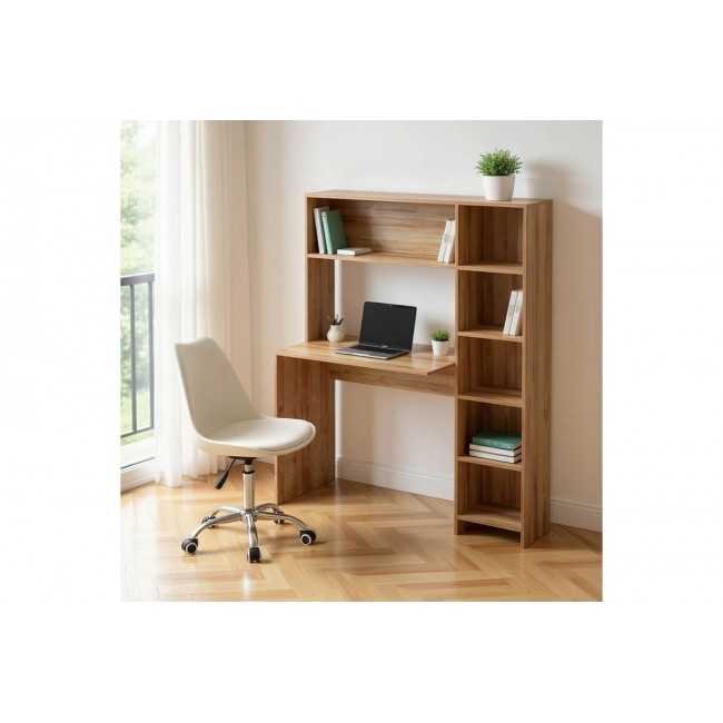 Γραφείο με βιβλιοθήκη "JANSON" σε χρώμα oak 113.2x40x141.8