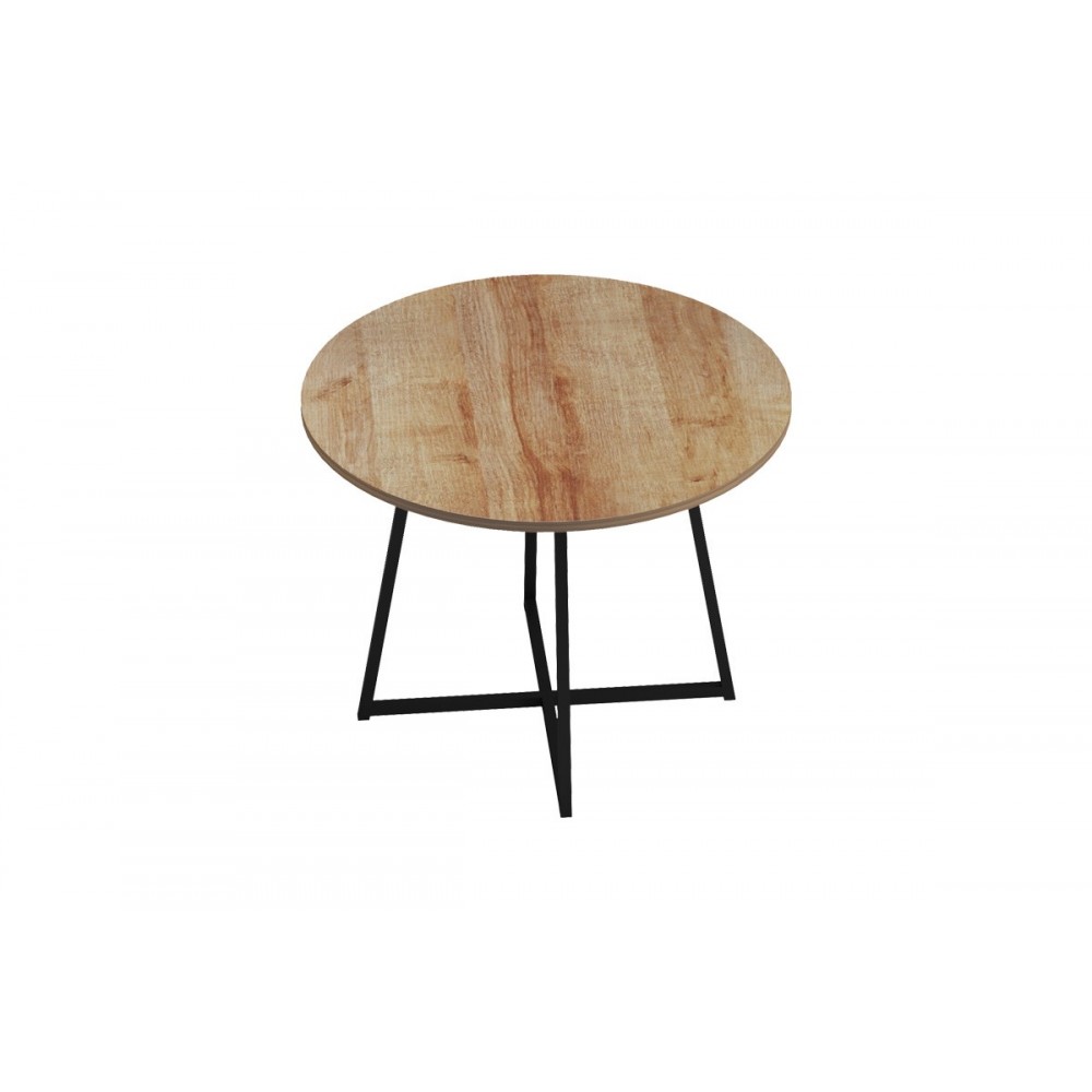 Τραπέζι "SARAH I" σε χρώμα oak/μαύρο Φ100x76
