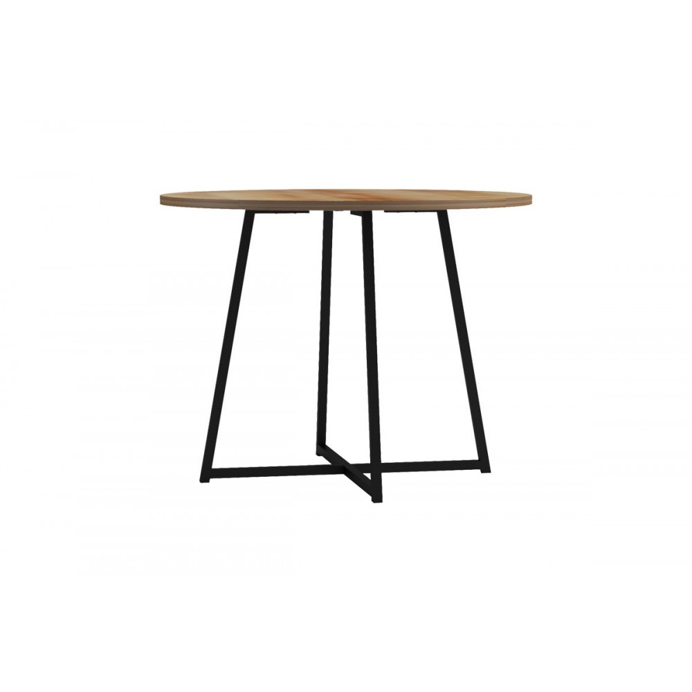 Τραπέζι "SARAH I" σε χρώμα oak/μαύρο Φ100x76