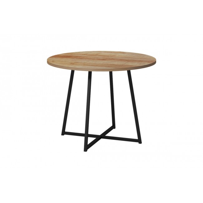 Τραπέζι "SARAH I" σε χρώμα oak/μαύρο Φ100x76