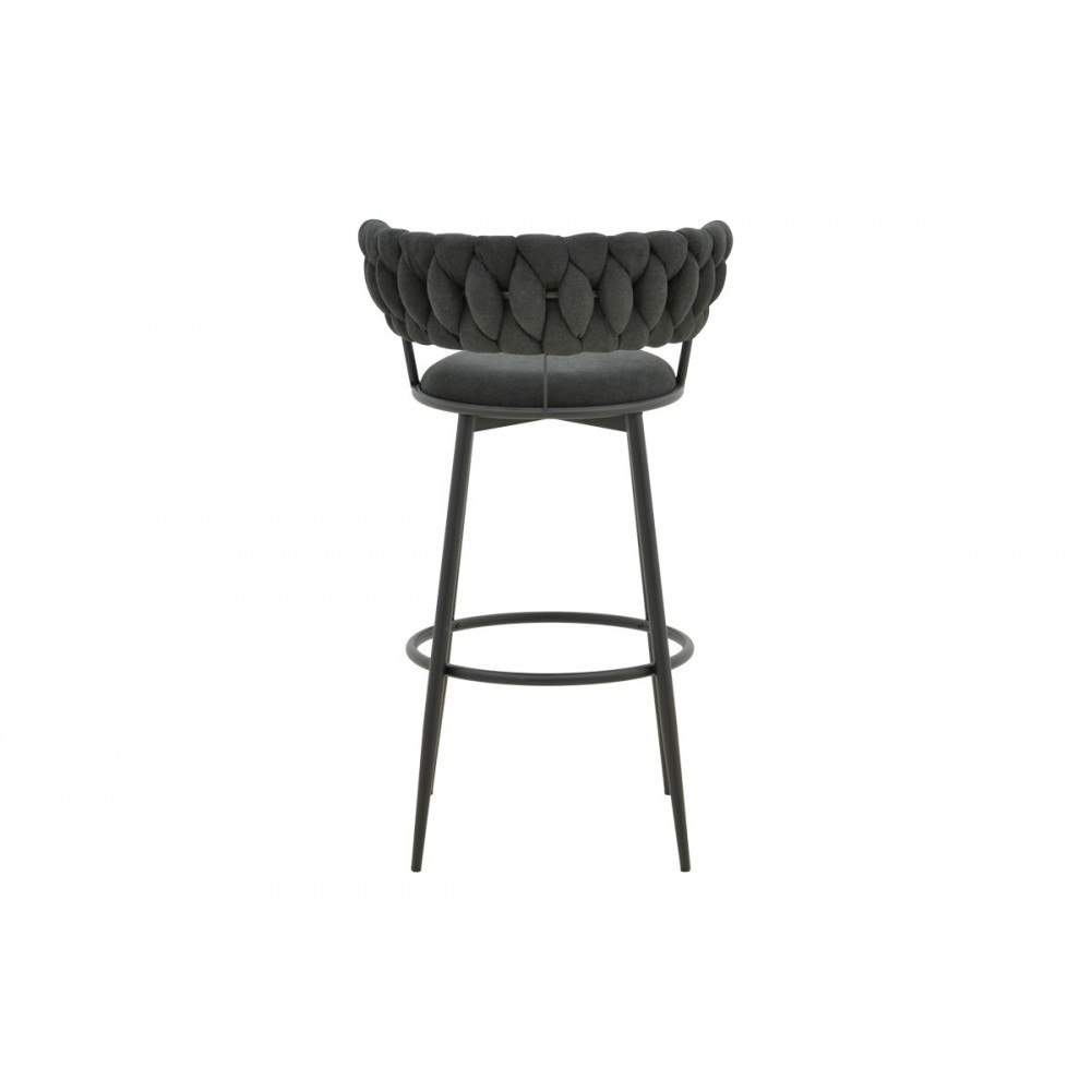 Σκαμπό μπαρ "ALKIA I" από ύφασμα/μέταλλο σε χρώμα μαύρο 50x56x95