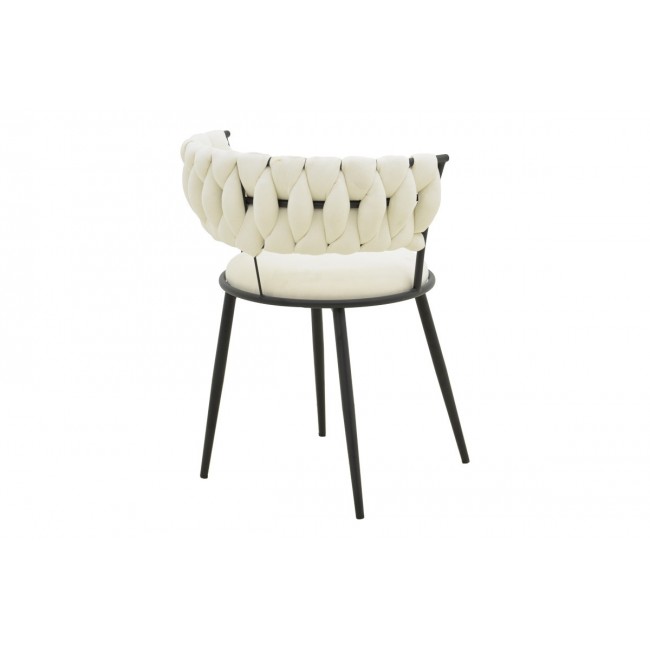 Πολυθρόνα "ALKIA I" από ύφασμα/μέταλλο σε χρώμα εκρού/μαύρο 57x58.5x72