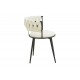 Πολυθρόνα "ALKIA I" από ύφασμα/μέταλλο σε χρώμα εκρού/μαύρο 57x58.5x72