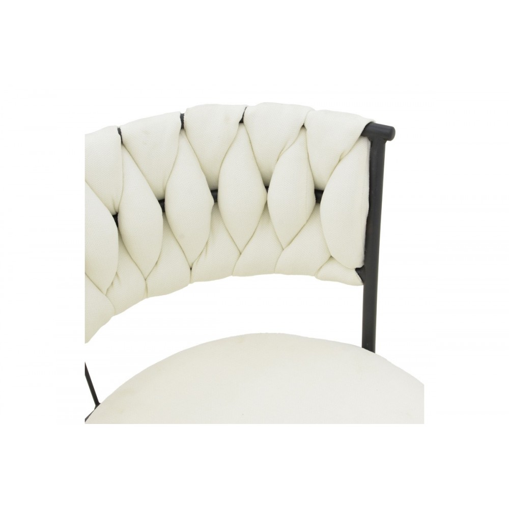 Πολυθρόνα "ALKIA I" από ύφασμα/μέταλλο σε χρώμα εκρού/μαύρο 57x58.5x72