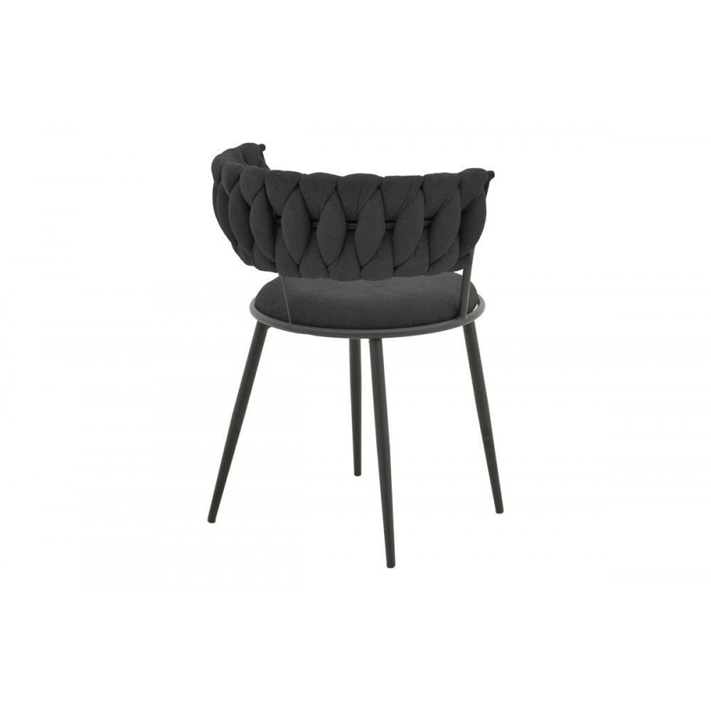 Πολυθρόνα "ALKIA I" από ύφασμα/μέταλλο σε χρώμα μαύρο 57x58.5x72