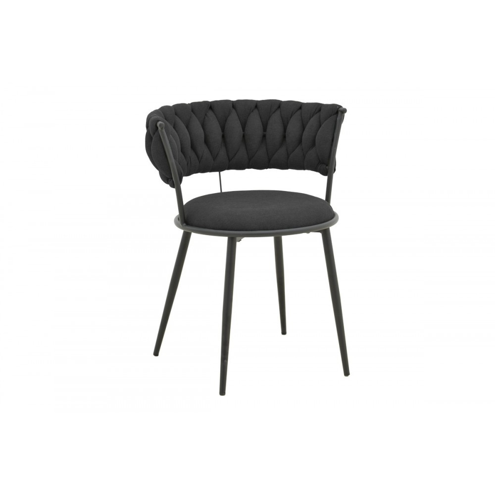 Πολυθρόνα "ALKIA I" από ύφασμα/μέταλλο σε χρώμα μαύρο 57x58.5x72