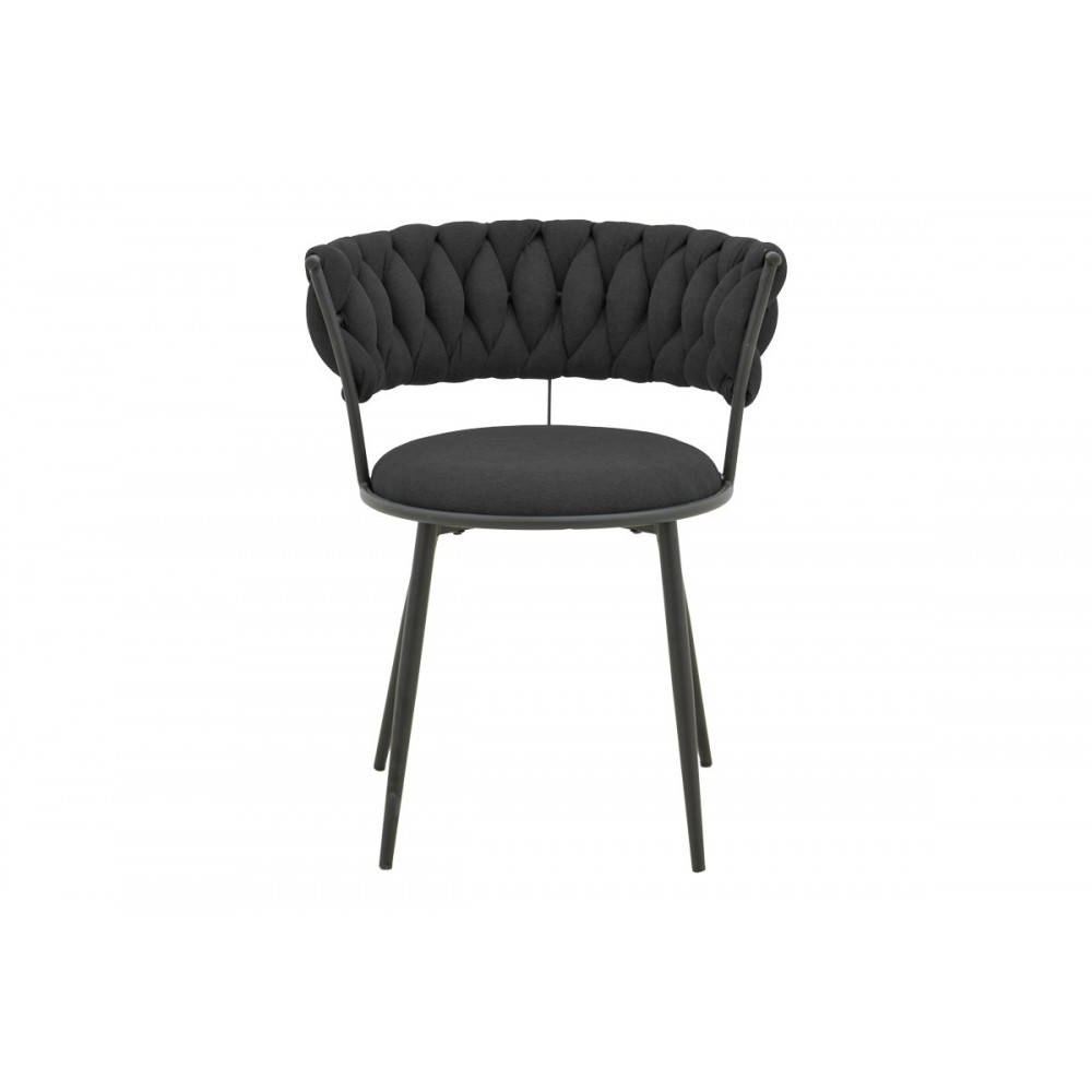 Πολυθρόνα "ALKIA I" από ύφασμα/μέταλλο σε χρώμα μαύρο 57x58.5x72