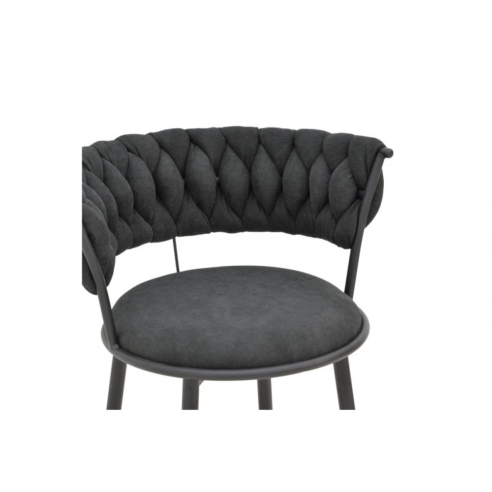 Πολυθρόνα "ALKIA I" από ύφασμα/μέταλλο σε χρώμα μαύρο 57x58.5x72