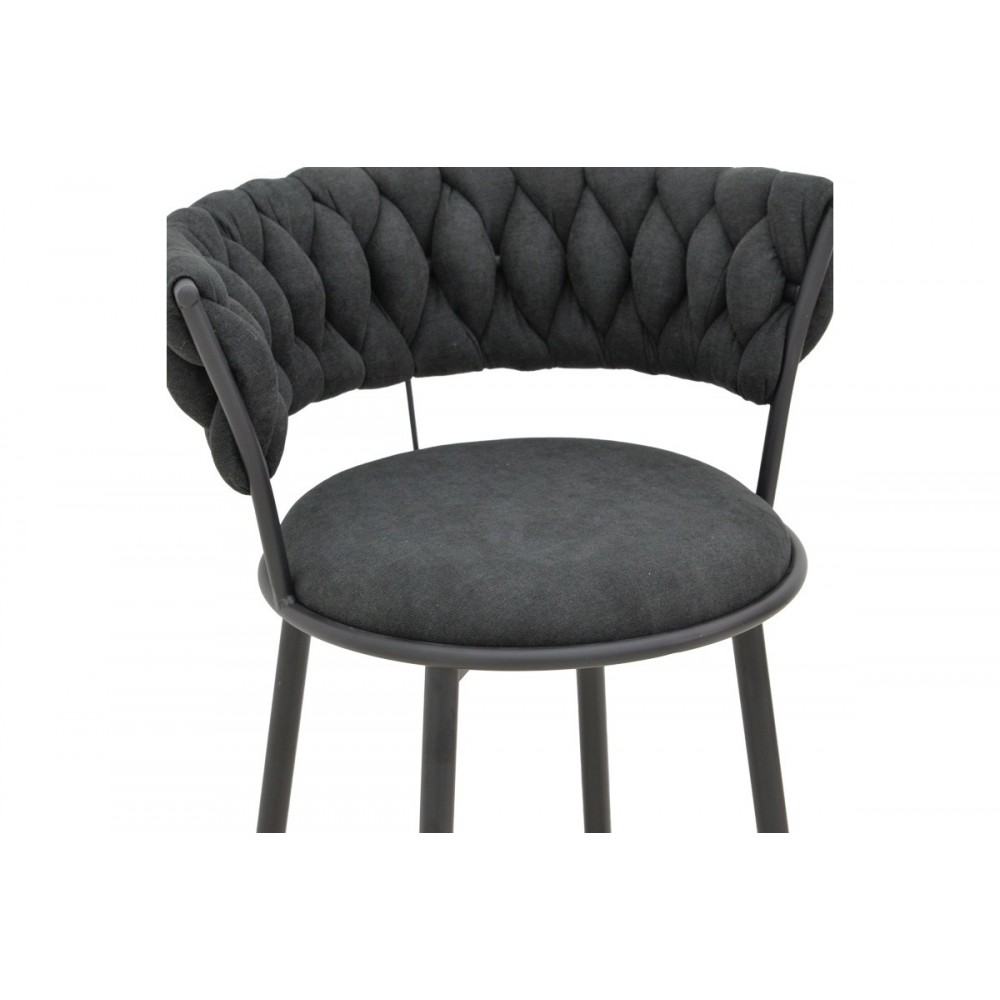 Πολυθρόνα "ALKIA I" από ύφασμα/μέταλλο σε χρώμα μαύρο 57x58.5x72