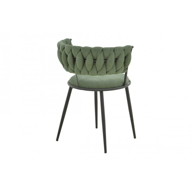 Πολυθρόνα "ALKIA I" από ύφασμα/μέταλλο σε χρώμα χακί/μαύρο 57x58.5x72