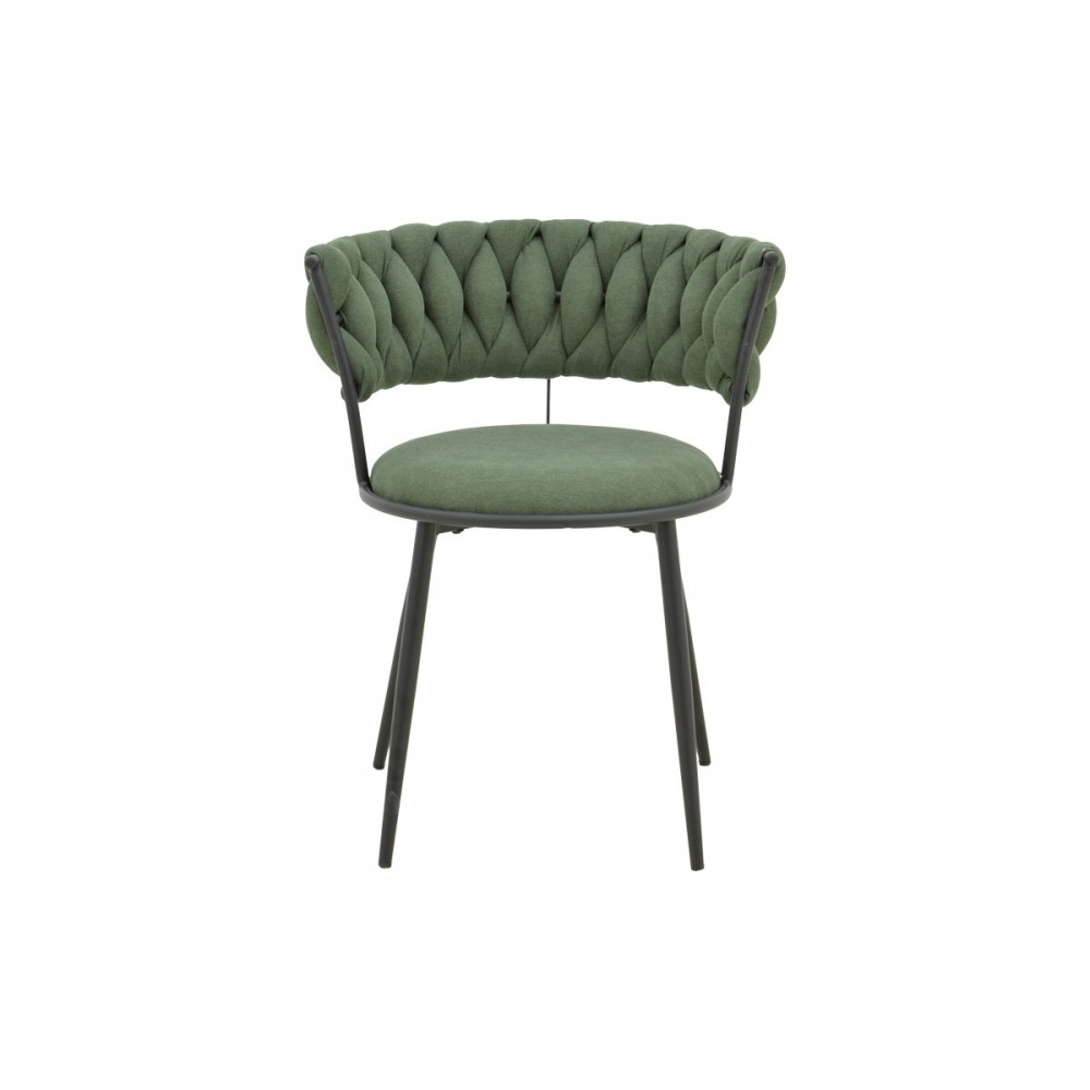 Πολυθρόνα "ALKIA I" από ύφασμα/μέταλλο σε χρώμα χακί/μαύρο 57x58.5x72