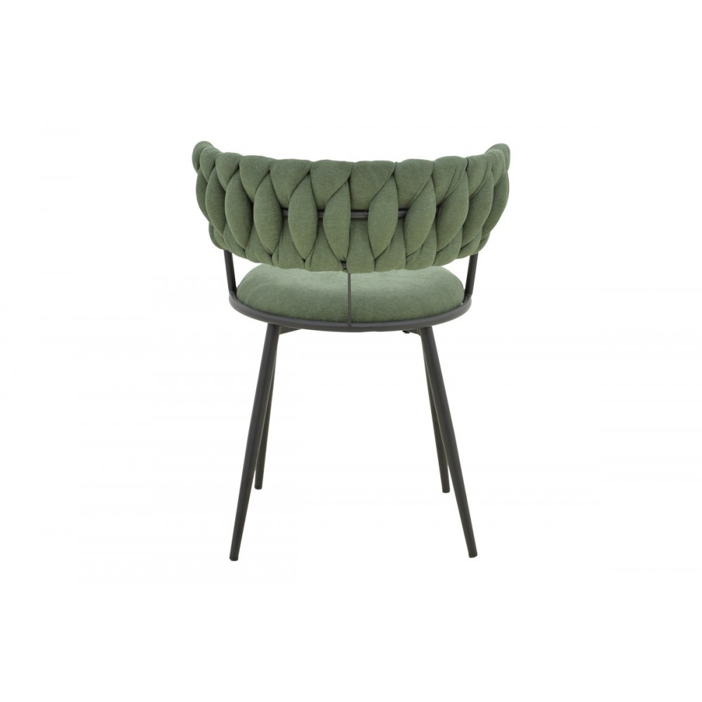 Πολυθρόνα "ALKIA I" από ύφασμα/μέταλλο σε χρώμα χακί/μαύρο 57x58.5x72