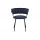 Πολυθρόνα "ALKIA I" από ύφασμα/μέταλλο σε χρώμα μπλε σκούρο/μαύρο 57x58.5x72