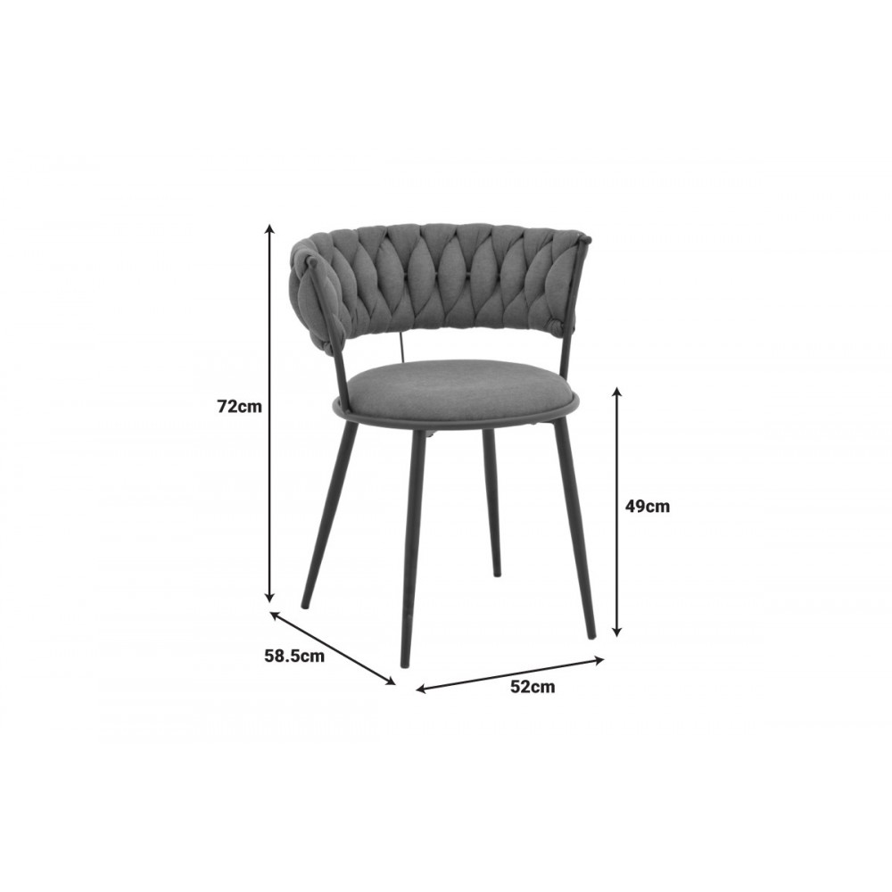 Πολυθρόνα "ALKIA I" από ύφασμα/μέταλλο σε χρώμα μπλε σκούρο/μαύρο 57x58.5x72