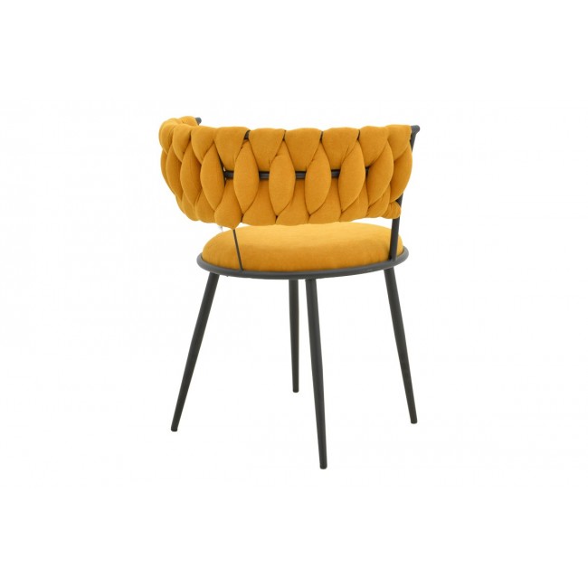 Πολυθρόνα "ALKIA I" από ύφασμα/μέταλλο σε χρώμα κίτρινο/μαύρο 57x58.5x72