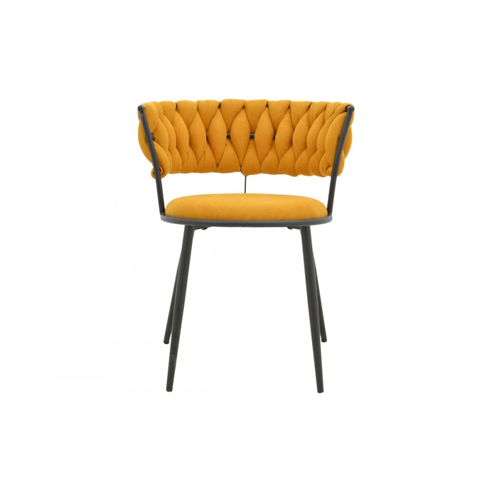 Πολυθρόνα "ALKIA I" από ύφασμα/μέταλλο σε χρώμα κίτρινο/μαύρο 57x58.5x72