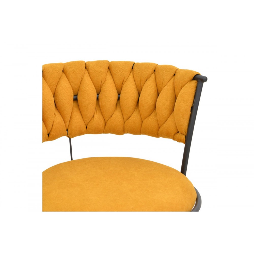 Πολυθρόνα "ALKIA I" από ύφασμα/μέταλλο σε χρώμα κίτρινο/μαύρο 57x58.5x72
