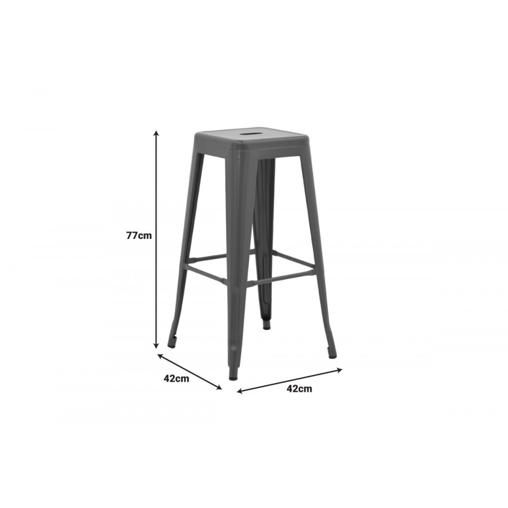 Σκαμπό μπαρ "UTOPIA" από μέταλλο σε χρώμα ανθρακί 42x42x76