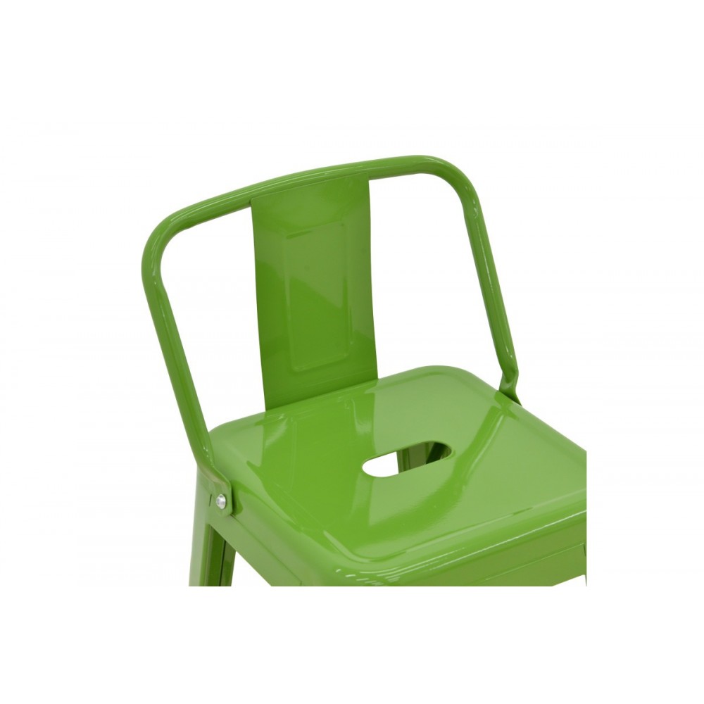 Σκαμπό μπαρ μεσαίου ύψους "UTOPIA" με πλάτη από μέταλλο σε χρώμα πράσινο 42x42x86