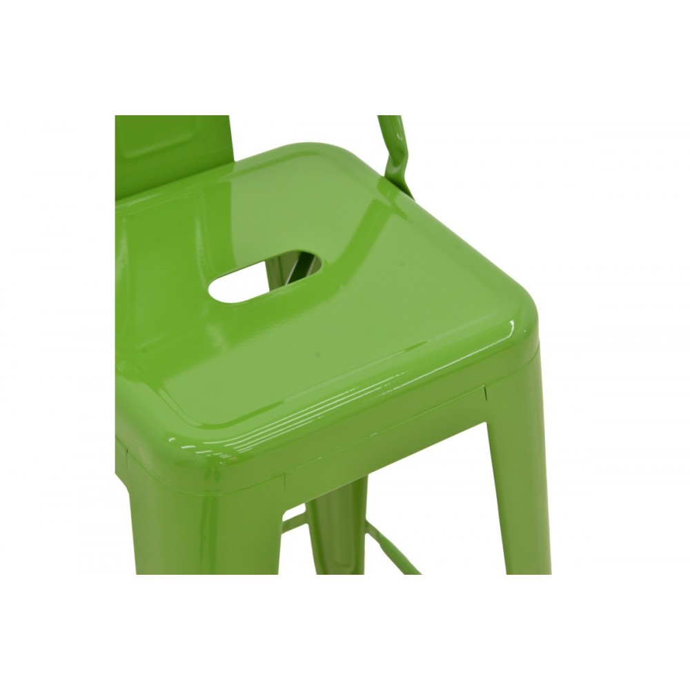 Σκαμπό μπαρ μεσαίου ύψους "UTOPIA" με πλάτη από μέταλλο σε χρώμα πράσινο 42x42x86