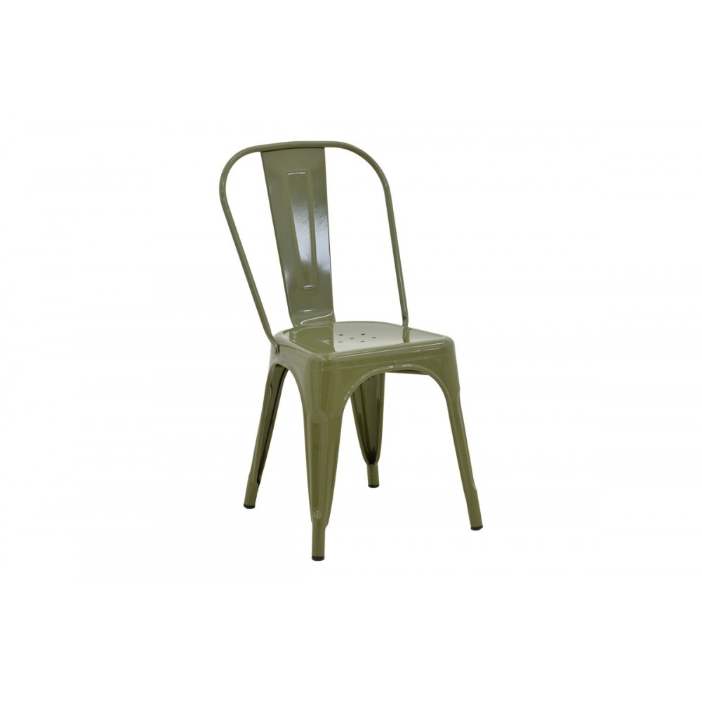 Καρέκλα "UTOPIA" από μέταλλο σε χρώμα λαδί 44x44x85