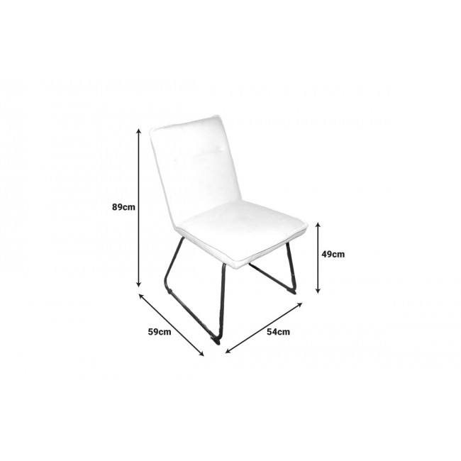 Καρέκλα "ESSENTIAL" από ύφασμα/μέταλλο σε χρώμα μπεζ/μαύρο 54x59x89