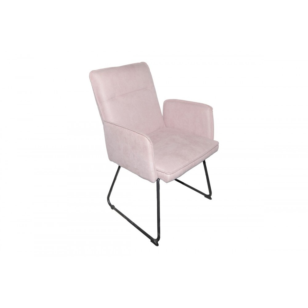 Πολυθρόνα "ESSENTIAL" από ύφασμα/μέταλλο σε χρώμα σάπιο μήλο/μαύρο 55.5x59x89