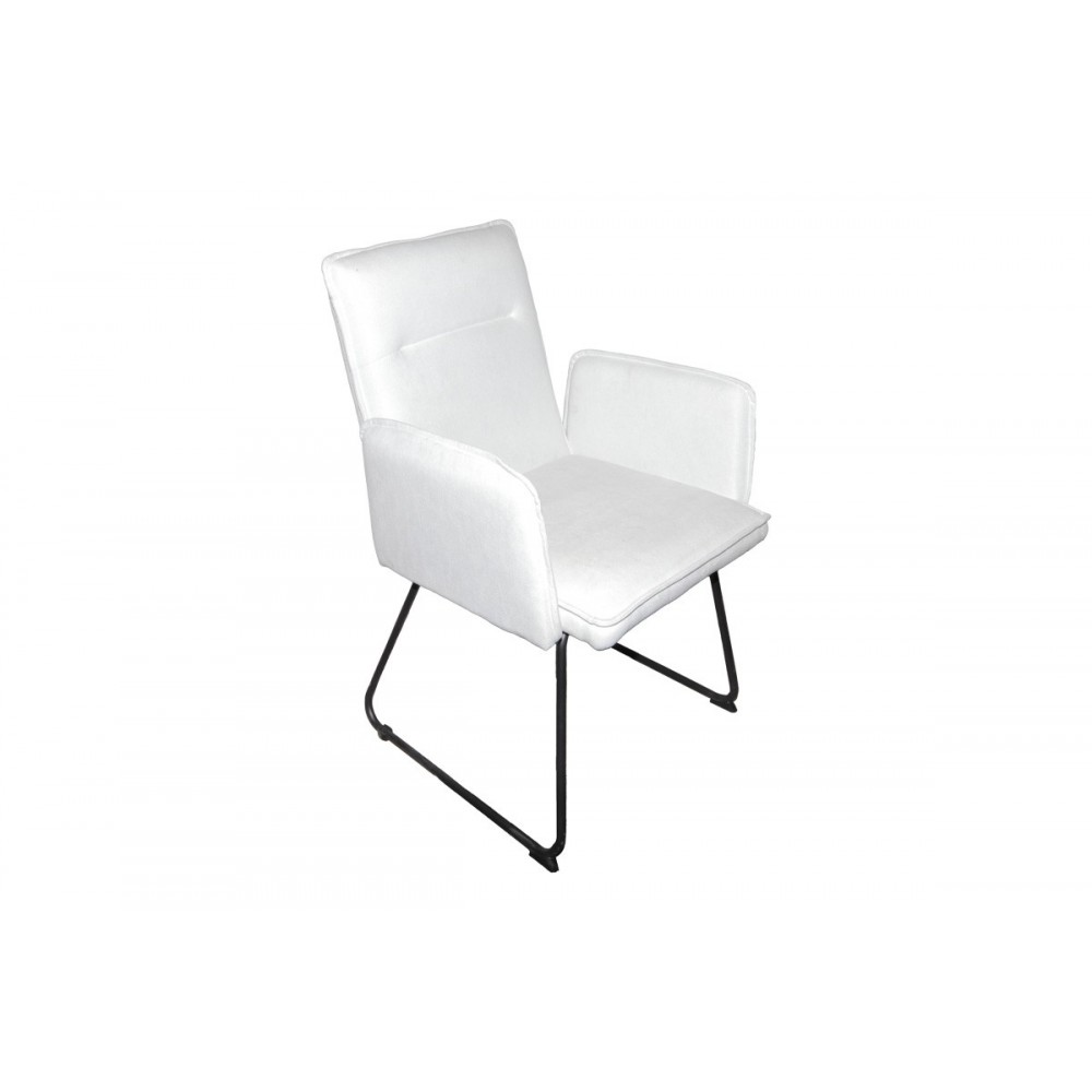 Πολυθρόνα "ESSENTIAL" από ύφασμα/μέταλλο σε χρώμα μπεζ/μαύρο 55.5x59x89