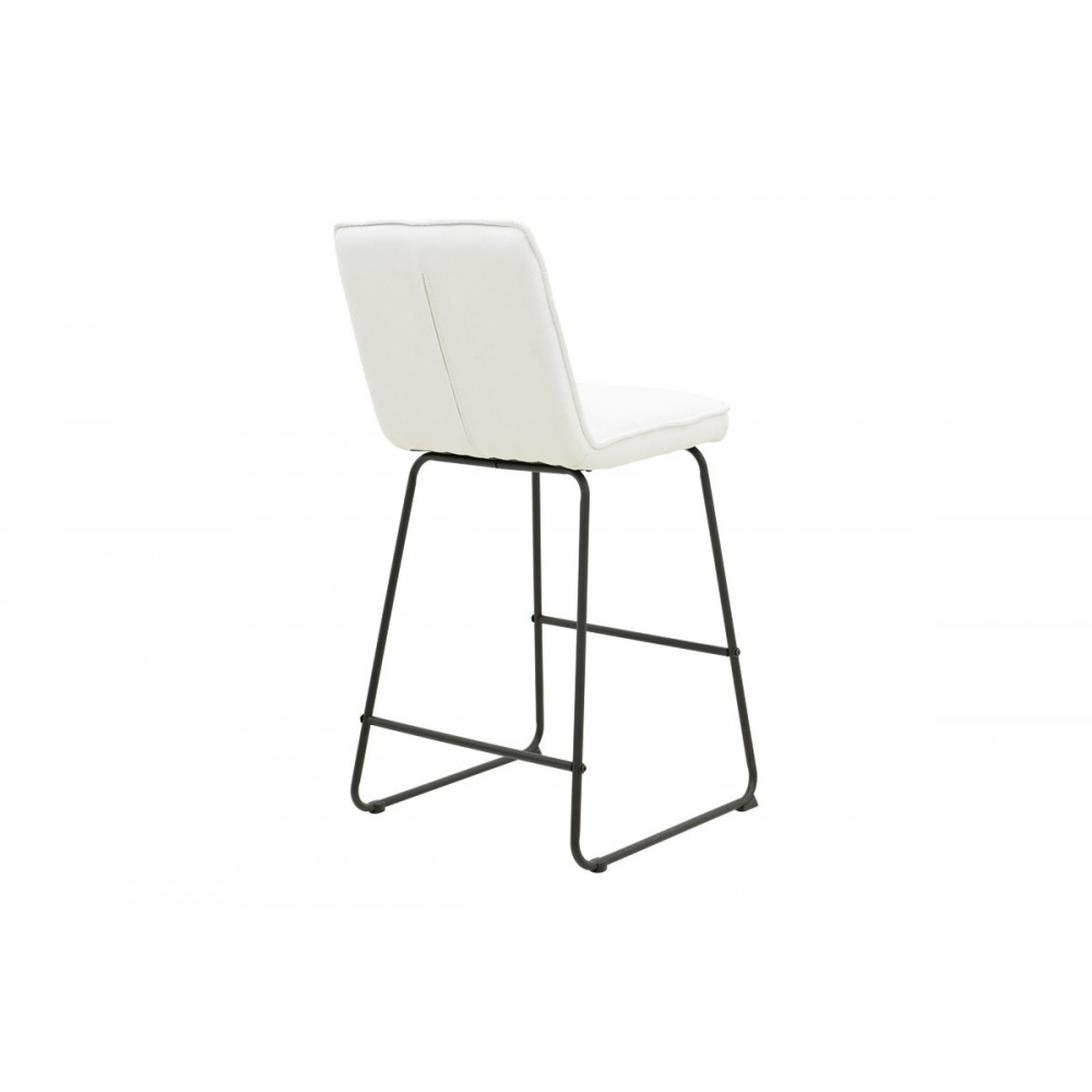 Σκαμπό μπαρ "ESSENTIAL" από ύφασμα/μέταλλο σε χρώμα μπεζ/μαύρο 53x64.5x107