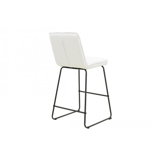 Σκαμπό μπαρ "ESSENTIAL" από ύφασμα/μέταλλο σε χρώμα μπεζ/μαύρο 53x64.5x107