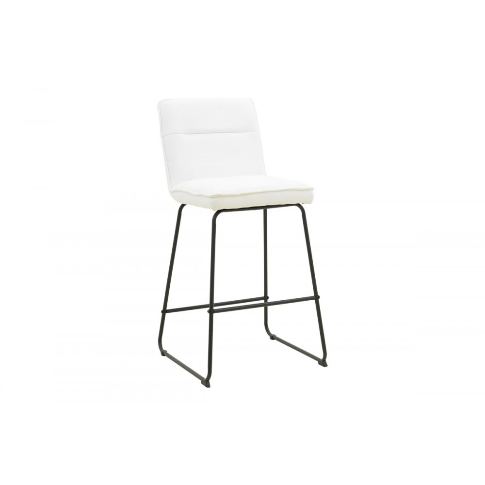 Σκαμπό μπαρ "ESSENTIAL" από ύφασμα/μέταλλο σε χρώμα μπεζ/μαύρο 53x64.5x107