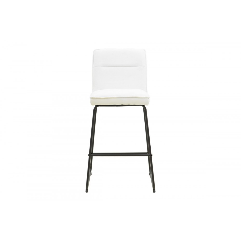 Σκαμπό μπαρ "ESSENTIAL" από ύφασμα/μέταλλο σε χρώμα μπεζ/μαύρο 53x64.5x107