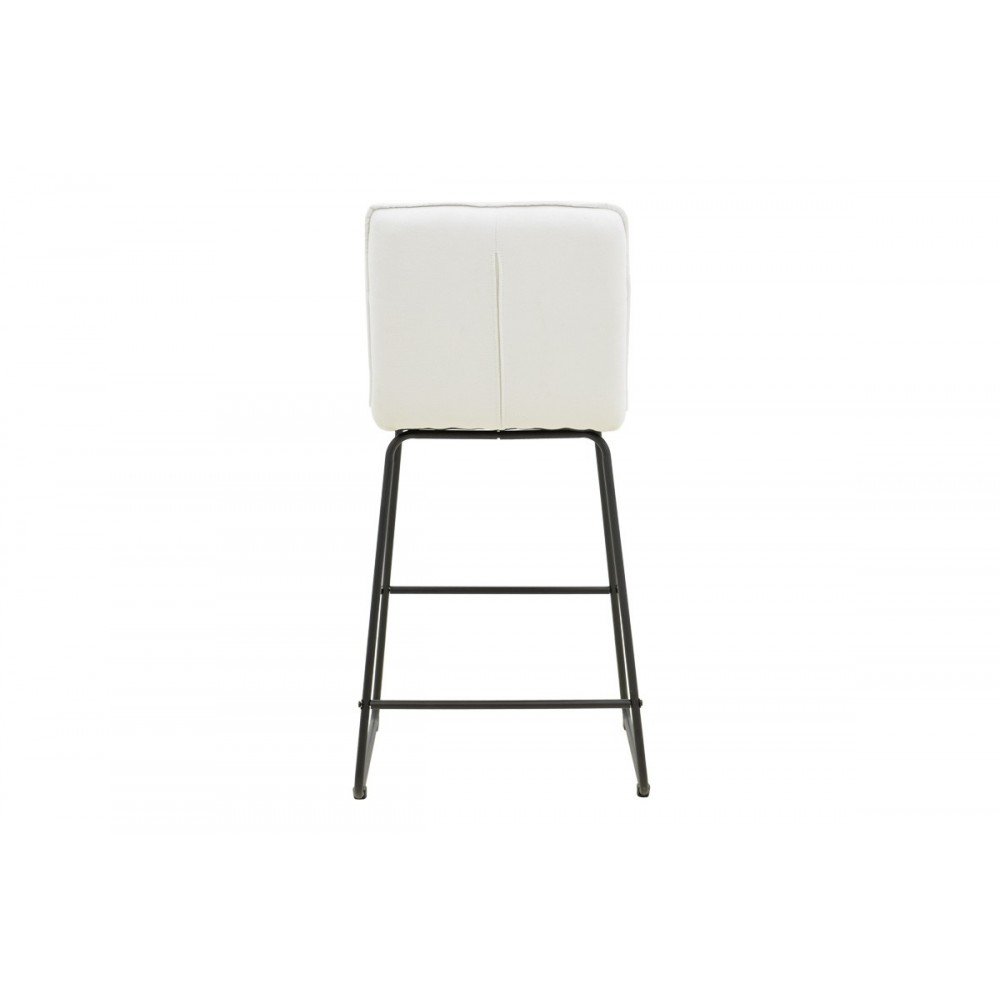 Σκαμπό μπαρ "ESSENTIAL" από ύφασμα/μέταλλο σε χρώμα μπεζ/μαύρο 53x64.5x107