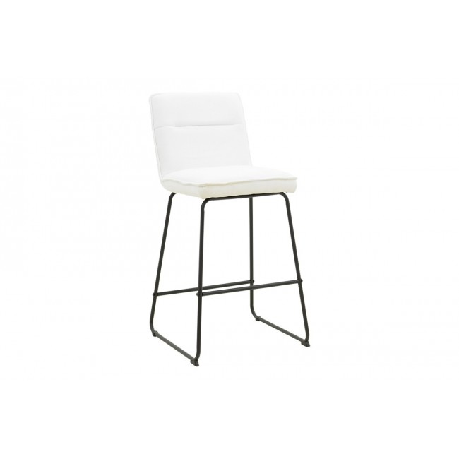 Σκαμπό μπαρ "ESSENTIAL" από ύφασμα/μέταλλο σε χρώμα μπεζ/μαύρο 53x64.5x107