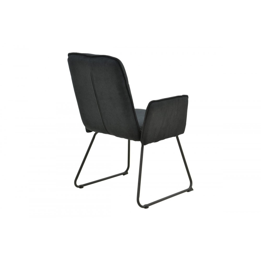 Πολυθρόνα "ESSENTIAL" από ύφασμα/μέταλλο σε χρώμα μαύρο 55.5x59x89