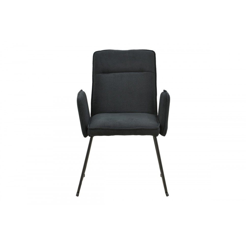 Πολυθρόνα "ESSENTIAL" από ύφασμα/μέταλλο σε χρώμα μαύρο 55.5x59x89