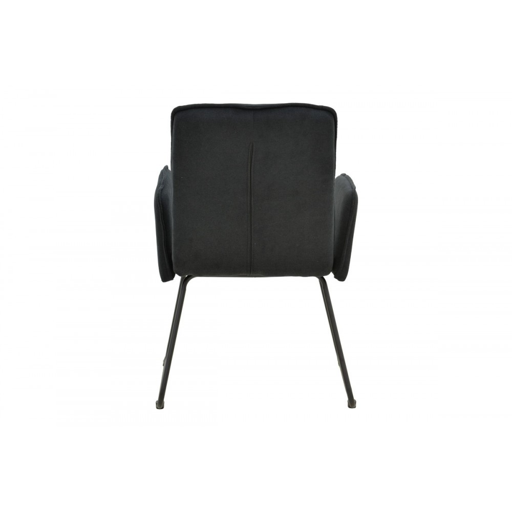 Πολυθρόνα "ESSENTIAL" από ύφασμα/μέταλλο σε χρώμα μαύρο 55.5x59x89