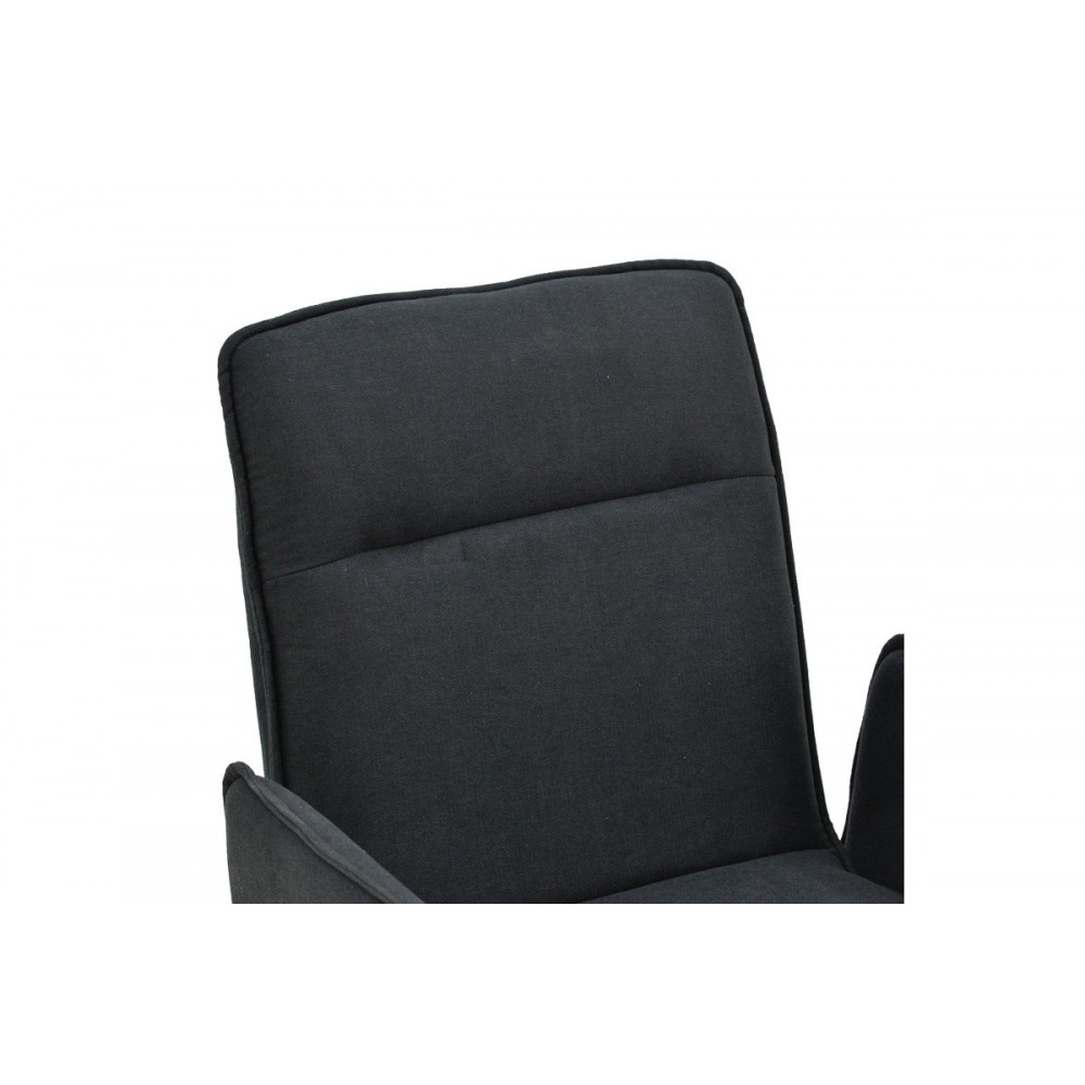 Πολυθρόνα "ESSENTIAL" από ύφασμα/μέταλλο σε χρώμα μαύρο 55.5x59x89
