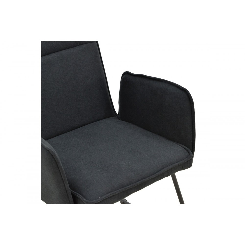 Πολυθρόνα "ESSENTIAL" από ύφασμα/μέταλλο σε χρώμα μαύρο 55.5x59x89