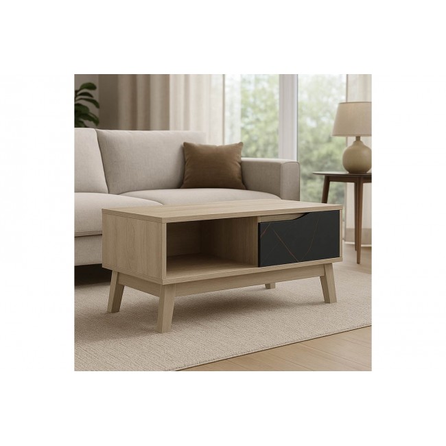 Τραπέζι σαλονιού "JUDAS" σε χρώμα μαύρο μαρμάρου/σονόμα 90x45x38.5