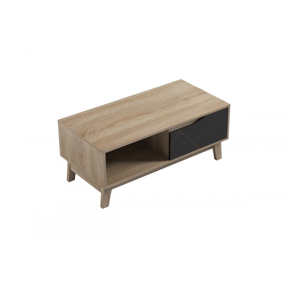 Τραπέζι σαλονιού "JUDAS" σε χρώμα μαύρο μαρμάρου/σονόμα 90x45x38.5