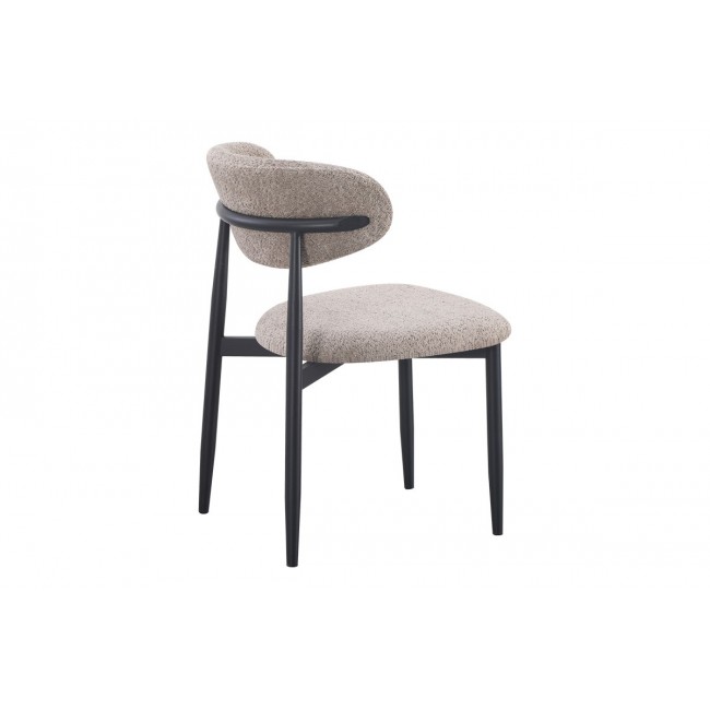 Καρέκλα "FOLEGIO" από μπουκλέ ύφασμα/μέταλλο σε χρώμα γκρι/μαύρο 59x50x75