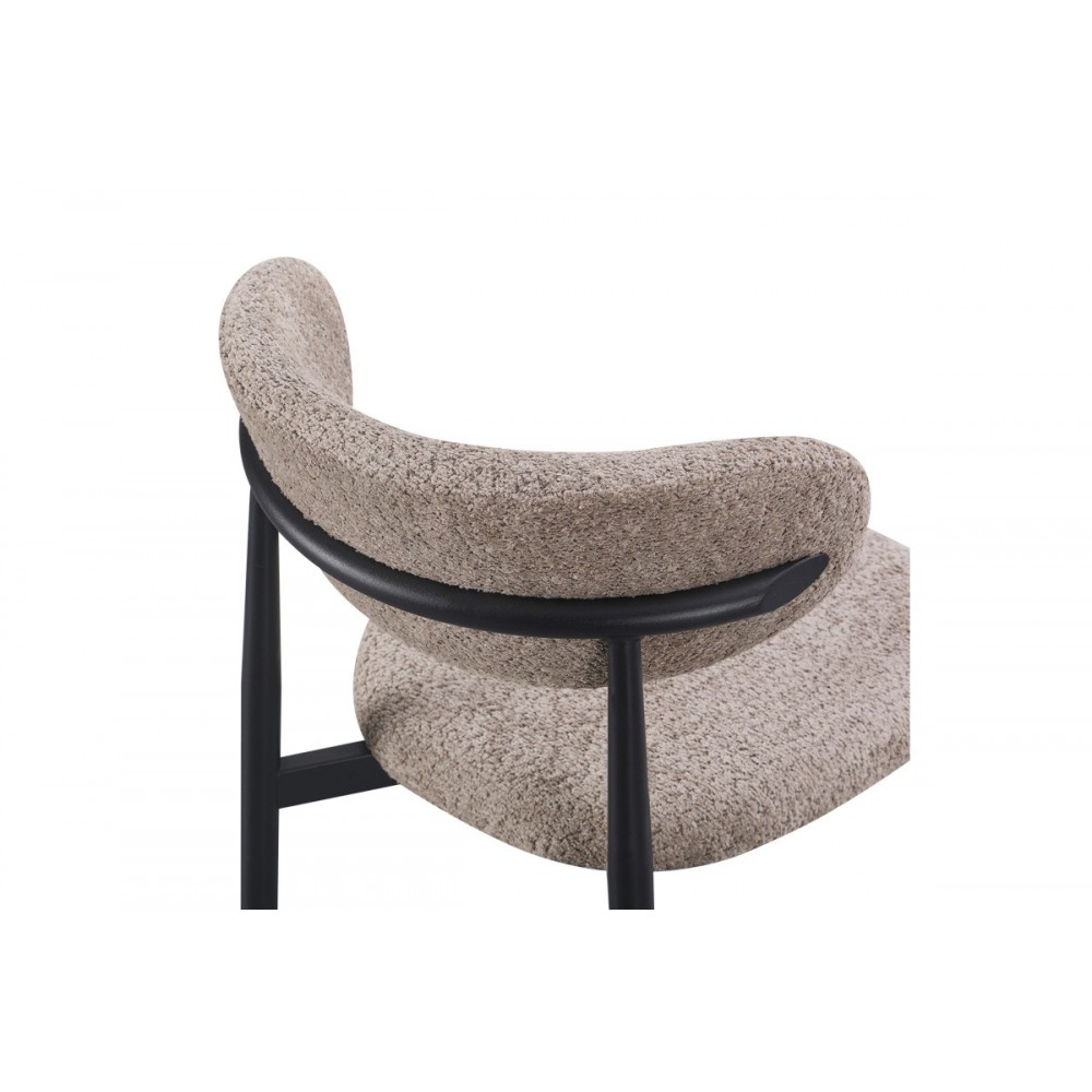 Καρέκλα "FOLEGIO" από μπουκλέ ύφασμα/μέταλλο σε χρώμα γκρι/μαύρο 59x50x75